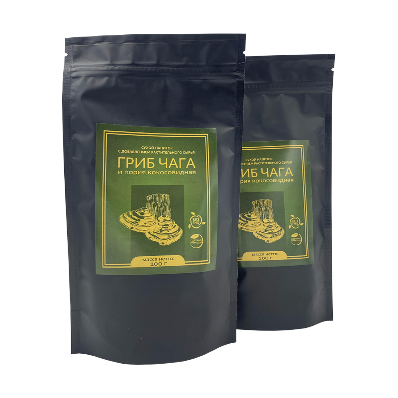 Гриб чага и пория кокосовидная (порошок для приготовления напитка)/композиция № 5, 100 г